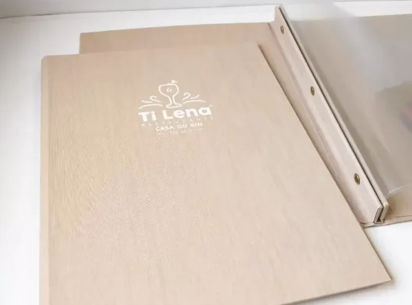 LEN19 Ementa em tela beje Ementa em tela beje