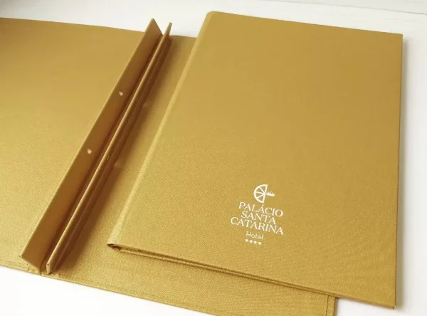 LEN19 Ementa em tela dourada Ementa em tela dourada